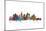 Los Angeles California Skyline-Michael Tompsett-Mounted Art Print