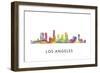 Los Angeles California Skyline-Marlene Watson-Framed Giclee Print