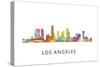 Los Angeles California Skyline-Marlene Watson-Stretched Canvas