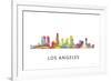 Los Angeles California Skyline-Marlene Watson-Framed Giclee Print