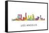 Los Angeles California Skyline-Marlene Watson-Framed Stretched Canvas