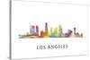 Los Angeles California Skyline-Marlene Watson-Stretched Canvas