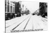 Los Angeles, California - Snow on South Broadway-Lantern Press-Stretched Canvas