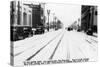 Los Angeles, California - Snow on South Broadway-Lantern Press-Stretched Canvas