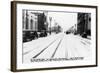 Los Angeles, California - Snow on South Broadway-Lantern Press-Framed Art Print