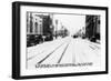 Los Angeles, California - Snow on South Broadway-Lantern Press-Framed Art Print