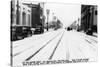 Los Angeles, California - Snow on South Broadway-Lantern Press-Stretched Canvas