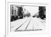 Los Angeles, California - Snow on South Broadway-Lantern Press-Framed Art Print