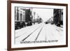 Los Angeles, California - Snow on South Broadway-Lantern Press-Framed Art Print