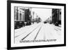 Los Angeles, California - Snow on South Broadway-Lantern Press-Framed Art Print