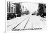 Los Angeles, California - Snow on South Broadway-Lantern Press-Framed Art Print