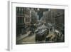 Los Angeles, California - South View Down Spring St from Franklin St at Night-Lantern Press-Framed Art Print