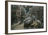 Los Angeles, California - South View Down Spring St from Franklin St at Night-Lantern Press-Framed Art Print