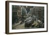 Los Angeles, California - South View Down Spring St from Franklin St at Night-Lantern Press-Framed Art Print