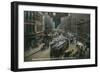 Los Angeles, California - South View Down Spring St from Franklin St at Night-Lantern Press-Framed Art Print