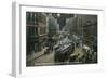 Los Angeles, California - South View Down Spring St from Franklin St at Night-Lantern Press-Framed Art Print