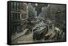 Los Angeles, California - South View Down Spring St from Franklin St at Night-Lantern Press-Framed Stretched Canvas