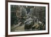 Los Angeles, California - South View Down Spring St from Franklin St at Night-Lantern Press-Framed Art Print