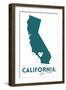 Los Angeles, California - State Outline and Heart (Dark Blue)-Lantern Press-Framed Art Print