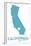 Los Angeles, California - State Outline and Heart (Light Blue)-Lantern Press-Framed Art Print