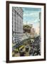 Los Angeles, California - Story Building View from Broadway and Sixth Street-Lantern Press-Framed Art Print