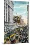 Los Angeles, California - Story Building View from Broadway and Sixth Street-Lantern Press-Mounted Art Print