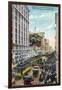 Los Angeles, California - Story Building View from Broadway and Sixth Street-Lantern Press-Framed Art Print