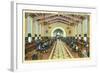Los Angeles, California - Union Station Interior View of Waiting Room-Lantern Press-Framed Art Print