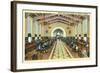 Los Angeles, California - Union Station Interior View of Waiting Room-Lantern Press-Framed Art Print