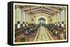 Los Angeles, California - Union Station Interior View of Waiting Room-Lantern Press-Framed Stretched Canvas