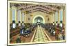 Los Angeles, California - Union Station Interior View of Waiting Room-Lantern Press-Mounted Premium Giclee Print