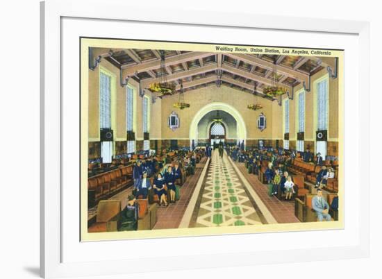 Los Angeles, California - Union Station Interior View of Waiting Room-Lantern Press-Framed Art Print