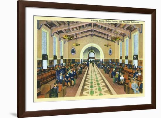 Los Angeles, California - Union Station Interior View of Waiting Room-Lantern Press-Framed Art Print