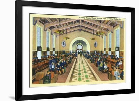 Los Angeles, California - Union Station Interior View of Waiting Room-Lantern Press-Framed Art Print