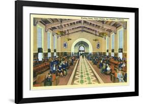 Los Angeles, California - Union Station Interior View of Waiting Room-Lantern Press-Framed Art Print