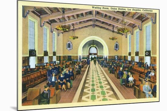 Los Angeles, California - Union Station Interior View of Waiting Room-Lantern Press-Mounted Art Print