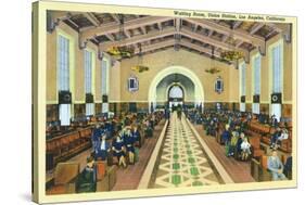 Los Angeles, California - Union Station Interior View of Waiting Room-Lantern Press-Stretched Canvas