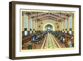 Los Angeles, California - Union Station Interior View of Waiting Room-Lantern Press-Framed Art Print