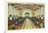 Los Angeles, California - Union Station Interior View of Waiting Room-Lantern Press-Framed Art Print