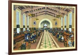 Los Angeles, California - Union Station Interior View of Waiting Room-Lantern Press-Framed Art Print