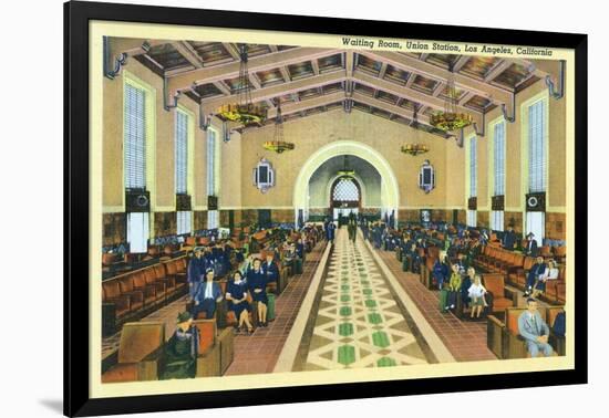 Los Angeles, California - Union Station Interior View of Waiting Room-Lantern Press-Framed Art Print