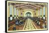 Los Angeles, California - Union Station Interior View of Waiting Room-Lantern Press-Framed Stretched Canvas