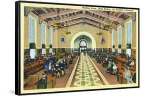 Los Angeles, California - Union Station Interior View of Waiting Room-Lantern Press-Framed Stretched Canvas