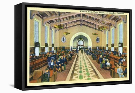 Los Angeles, California - Union Station Interior View of Waiting Room-Lantern Press-Framed Stretched Canvas