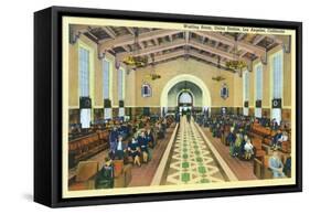 Los Angeles, California - Union Station Interior View of Waiting Room-Lantern Press-Framed Stretched Canvas