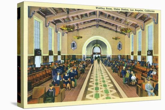Los Angeles, California - Union Station Interior View of Waiting Room-Lantern Press-Stretched Canvas