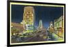 Los Angeles, California - View of Miracle Mile, Wilshire Blvd at Night-Lantern Press-Framed Art Print