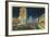 Los Angeles, California - View of Miracle Mile, Wilshire Blvd at Night-Lantern Press-Framed Art Print