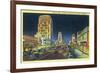 Los Angeles, California - View of Miracle Mile, Wilshire Blvd at Night-Lantern Press-Framed Art Print