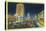 Los Angeles, California - View of Miracle Mile, Wilshire Blvd at Night-Lantern Press-Stretched Canvas